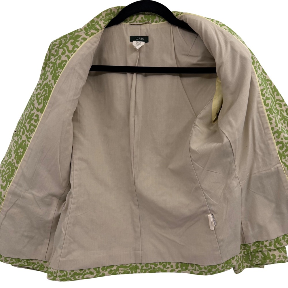 Vintage Y2K‎ J. Crew Blazer Lady Jacket 4 Green Paisley Floral Twee Preppy - Picture 6 of 10